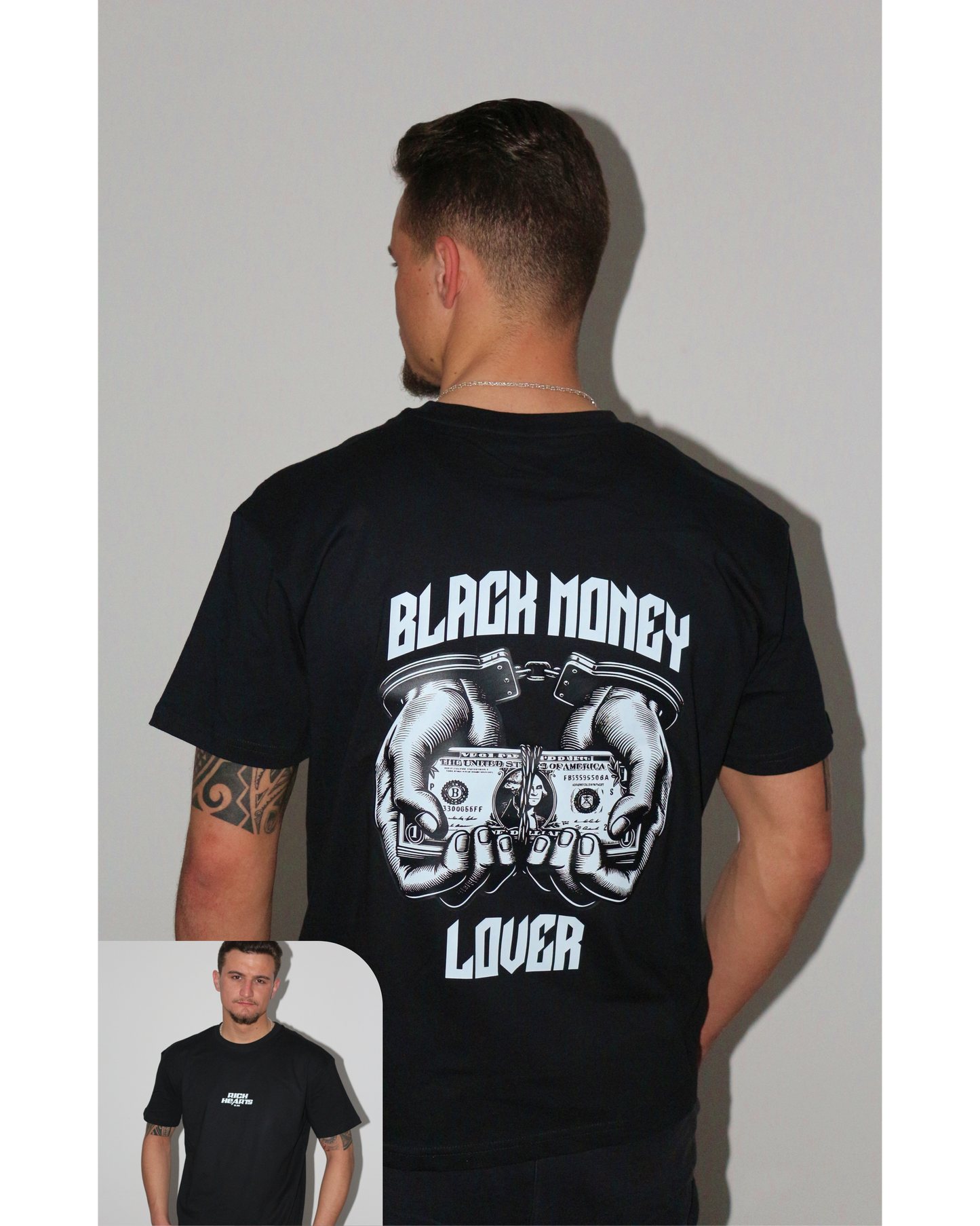 Black Money Lover oversized Shirt by Rich Hearts® - Herren