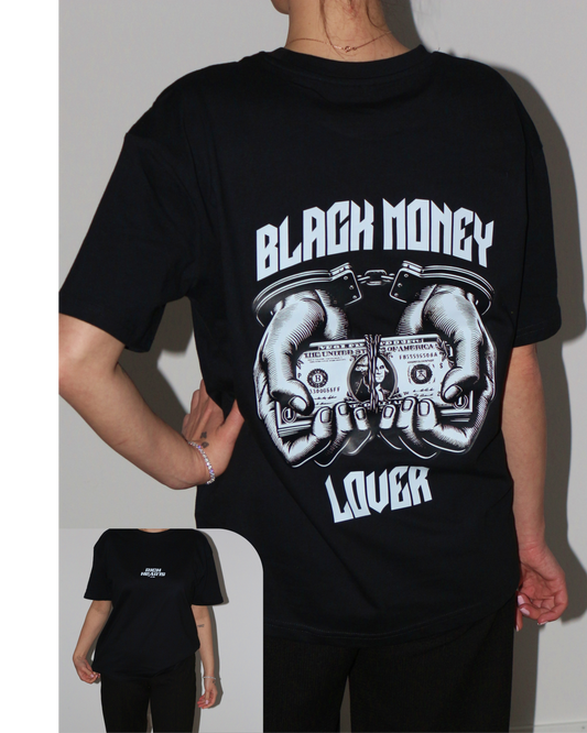 Black Money Lover oversized Shirt by Rich Hearts® - Damen