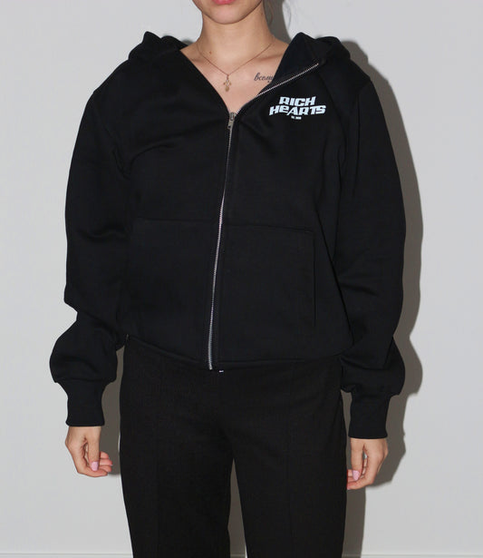 Black Money Lover oversized Zip-Hoodie by Rich Hearts® - Damen